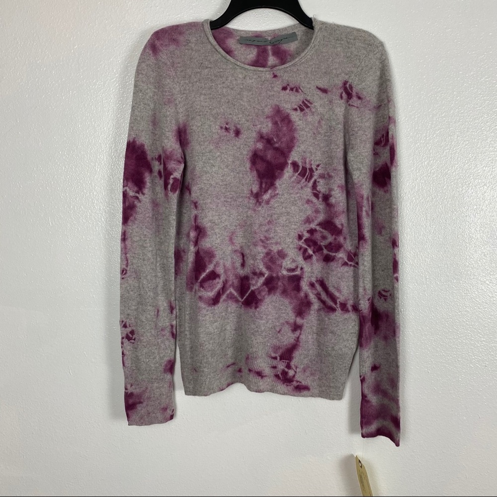 RAQUEL ALLEGRA Tie Dye Cashmere Slim Sweater Pink - Picture 3 of 15
